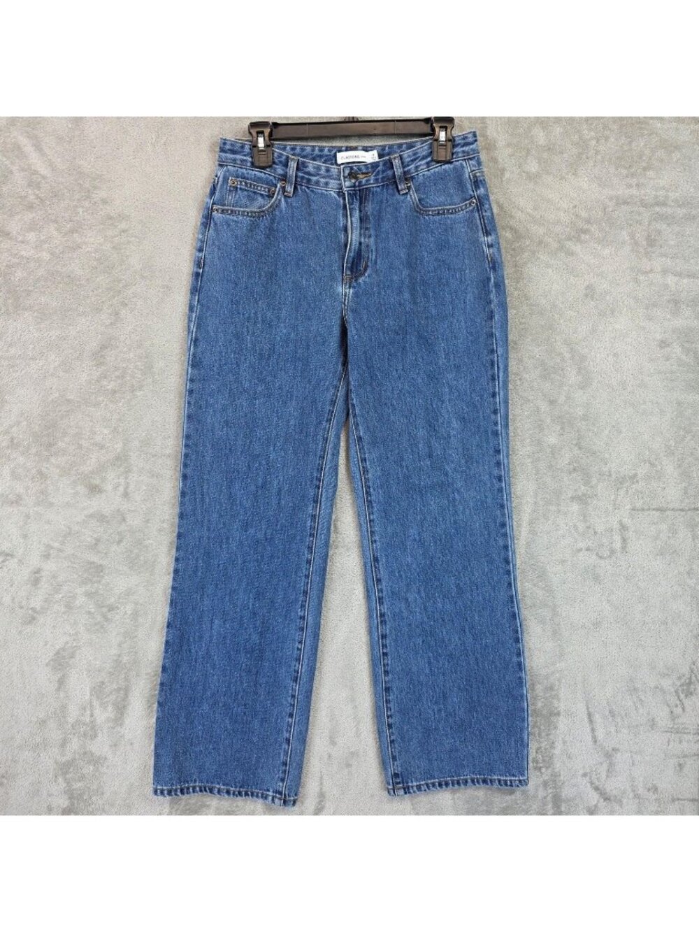 Glassons Straight Jeans Womens 8 Blue Med Wash Mid Rise Classic Rigid Denim